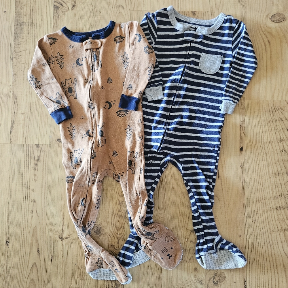 Carter's Baby Boy Lot of Two Footed Pajamas